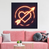 glowing image of a heart with cupid's arrow leinwanddruck (Insitu (Wohnzimmer))