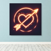 glowing image of a heart with cupid's arrow leinwanddruck (Insitu (Holzboden))