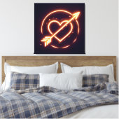 glowing image of a heart with cupid's arrow leinwanddruck (Insitu (Schlafzimmer))