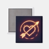 glowing image of a heart with cupid's arrow magnet (Vorderseite/Rückseite)
