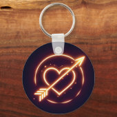 glowing image of a heart with cupid's arrow schlüsselanhänger (Vorderseite)