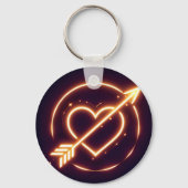 glowing image of a heart with cupid's arrow schlüsselanhänger (Rückseite)