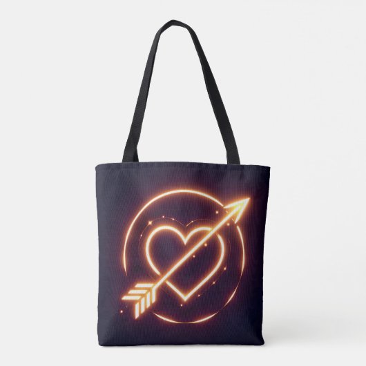 glowing image of a heart with cupid's arrow tasche (Rückseite)