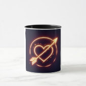 glowing image of a heart with cupid's arrow tasse (Zentrum)