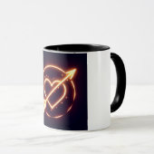 glowing image of a heart with cupid's arrow tasse (VorderseiteRechts)