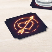 glowing image of a heart with cupid's arrow untersetzer (angewinkelt)