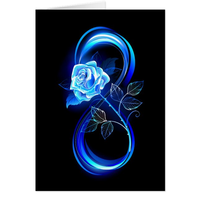 Glowing infinity with blue rose (Vorne)