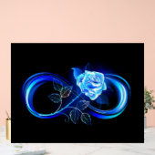Glowing infinity with blue rose acrylschild (Hochzeit)
