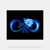 Glowing infinity with blue rose acrylschild (Vorderseite)