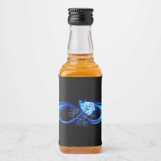 Glowing infinity with blue rose alkoholflaschenetikett (Vorderseite)