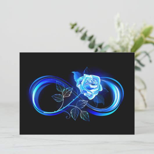 Glowing infinity with blue rose ankündigung (Stehend Vorderseite)
