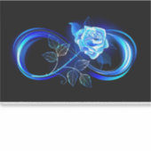 Glowing infinity with blue rose aufkleber (Vorderseite)