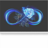 Glowing infinity with blue rose aufkleber (Vorderseite)