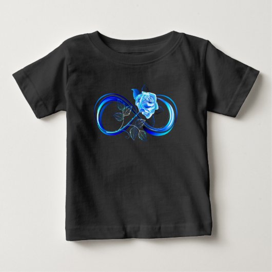Glowing infinity with blue rose baby t-shirt (Vorderseite)