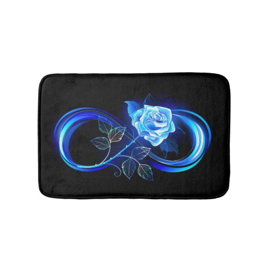 Glowing infinity with blue rose badematte (Vorderseite)