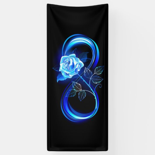 Glowing infinity with blue rose banner (Vertikal)