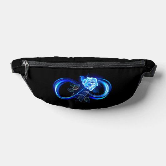 Glowing infinity with blue rose bauchtasche (Ablage )