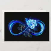 Glowing infinity with blue rose briefpapier (Vorne/Hinten)