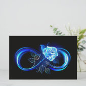Glowing infinity with blue rose briefpapier (Stehend Vorderseite)