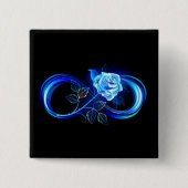 Glowing infinity with blue rose button (Vorderseite)