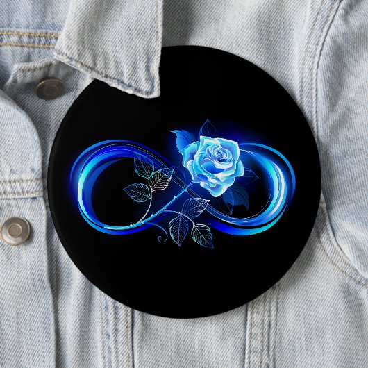 Glowing infinity with blue rose button (Beispiel)