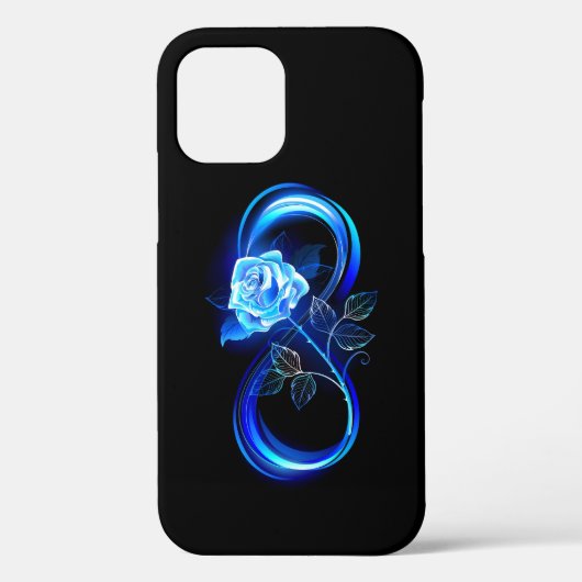 Glowing infinity with blue rose Case-Mate iPhone hülle (Rückseite)