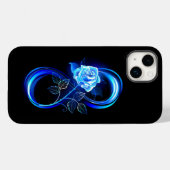 Glowing infinity with blue rose Case-Mate iPhone hülle (Rückseite (Horizontal))