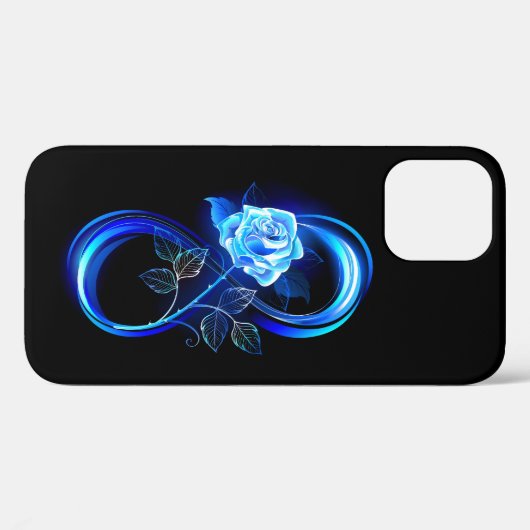 Glowing infinity with blue rose Case-Mate iPhone hülle (Rückseite (Horizontal))
