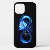 Glowing infinity with blue rose Case-Mate iPhone hülle (Rückseite)