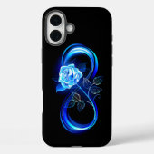Glowing infinity with blue rose Case-Mate iPhone hülle (Rückseite)