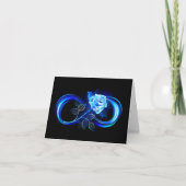 Glowing infinity with blue rose dankeskarte (Vorderseite)