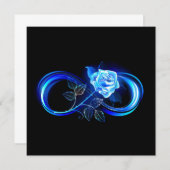 Glowing infinity with blue rose dankeskarte (Vorne/Hinten)