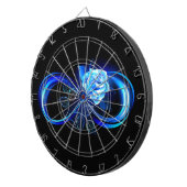 Glowing infinity with blue rose dartscheibe (Vorderseite rechts)