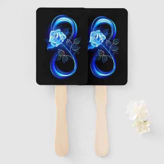 Glowing infinity with blue rose fächer (Vorne und Hinten)