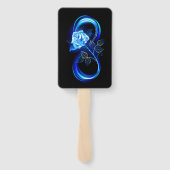 Glowing infinity with blue rose fächer (Rückseite)