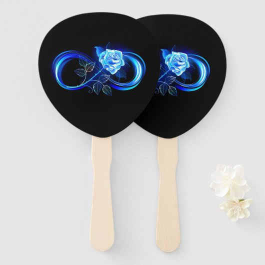 Glowing infinity with blue rose fächer (Vorne und Hinten)