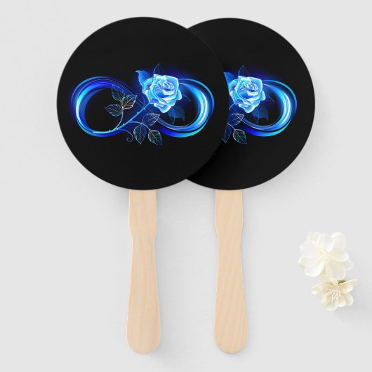 Glowing infinity with blue rose fächer (Vorne und Hinten)
