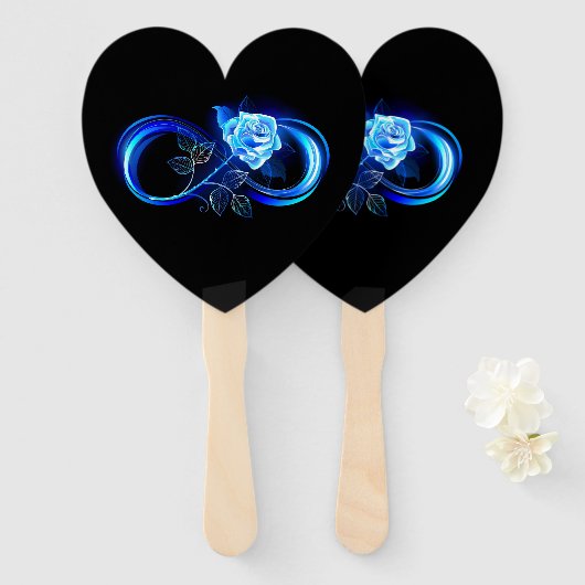 Glowing infinity with blue rose fächer (Vorne und Hinten)