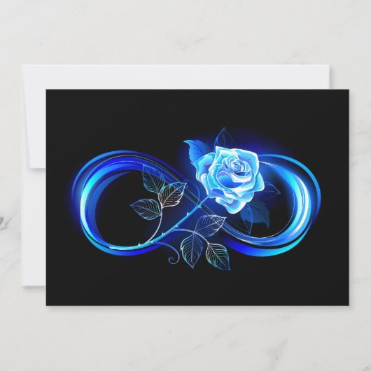 Glowing infinity with blue rose feiertagskarte (Vorderseite)