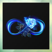 Glowing infinity with blue rose fensteraufkleber (Blatt 3)
