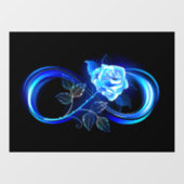 Glowing infinity with blue rose fensteraufkleber (Blatt)