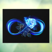 Glowing infinity with blue rose fensteraufkleber (Blatt 3)