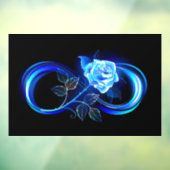 Glowing infinity with blue rose fensteraufkleber (Blatt 3)