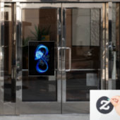 Glowing infinity with blue rose fensteraufkleber (Büro Tür)