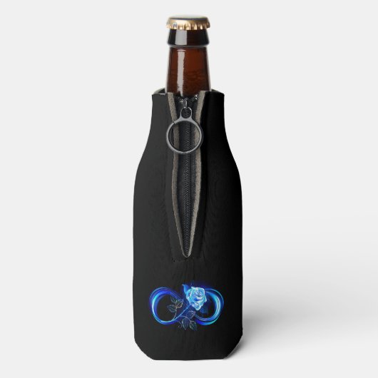 Glowing infinity with blue rose flaschenkühler (Flasche Rückseite)