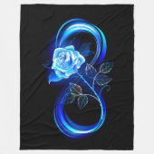 Glowing infinity with blue rose fleecedecke (Vorderseite)