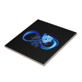 Glowing infinity with blue rose fliese (Seite)