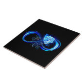 Glowing infinity with blue rose fliese (Seite)