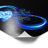 Glowing infinity with blue rose fotodruck (Ecke)
