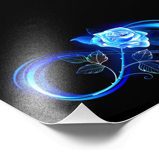 Glowing infinity with blue rose fotodruck (Ecke)